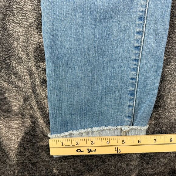 Carve Designs Cuffed Raw Hem Blue Denim Jeans Stretch Women's 4 Organic Cotton - Picture 9 of 13